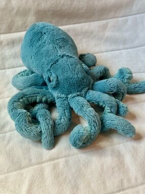 Jellycat Sol The Squid Plush Medium Blue Teal Retired Stuffed Animal
